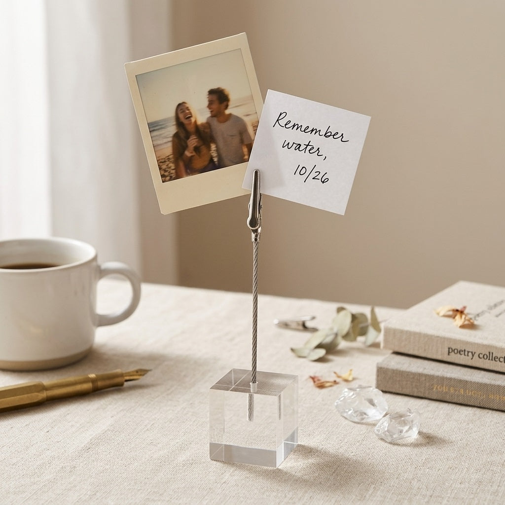 Acrylic Cube Photo & Card Stand – Ema's Table