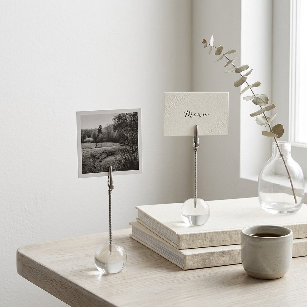 Acrylic Sphere Photo & Card Stand – Ema's Table