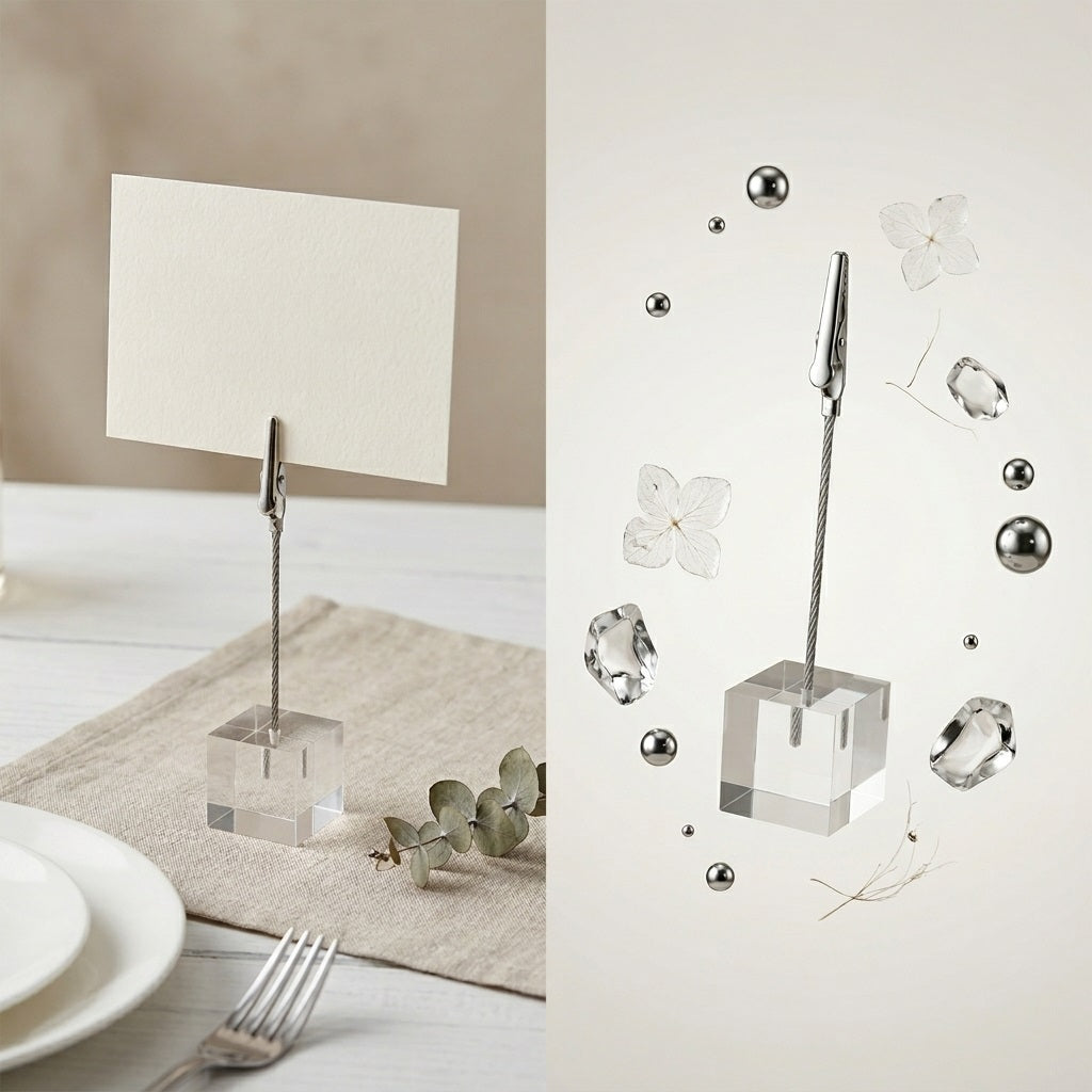 Acrylic Cube Photo & Card Stand – Ema's Table