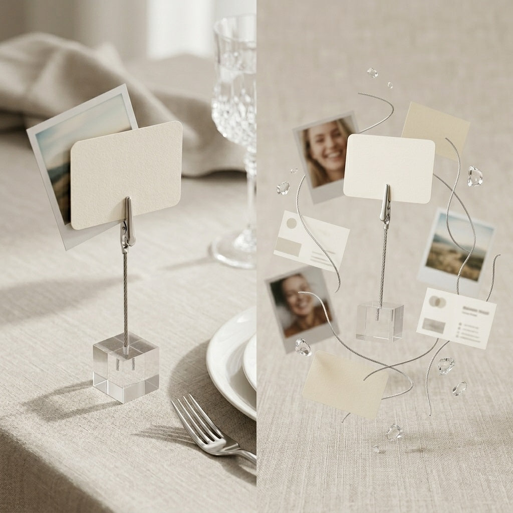 Acrylic Cube Photo & Card Stand – Ema's Table