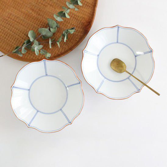 Hasami Ware Hand-painted Flower Plate 6.5