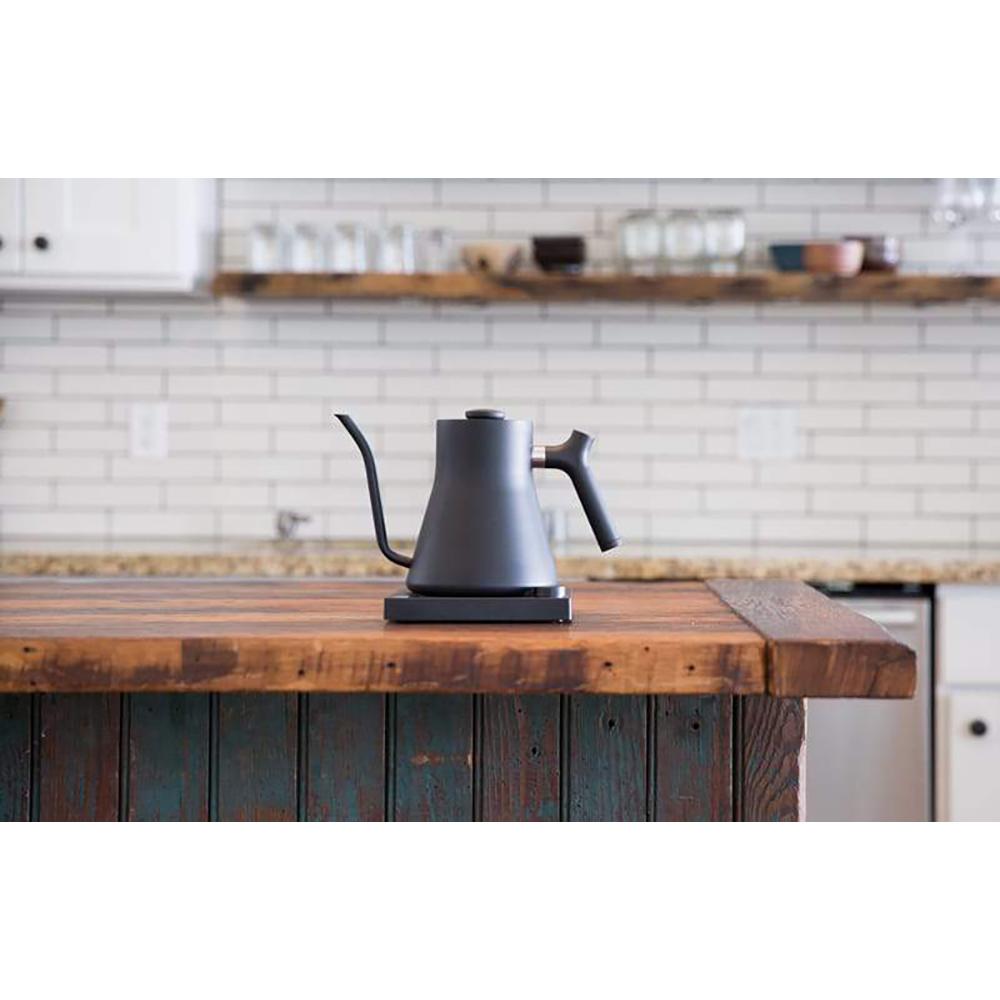 Stagg EKG Electric Kettle 0.9L - Matte Black with Walnut Accents